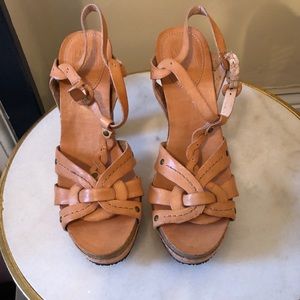 Frye leather heeled sandals